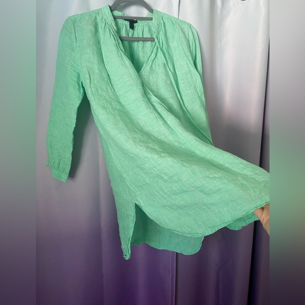 J.Crew Tunic in Mint Green 100% Linen - size Small